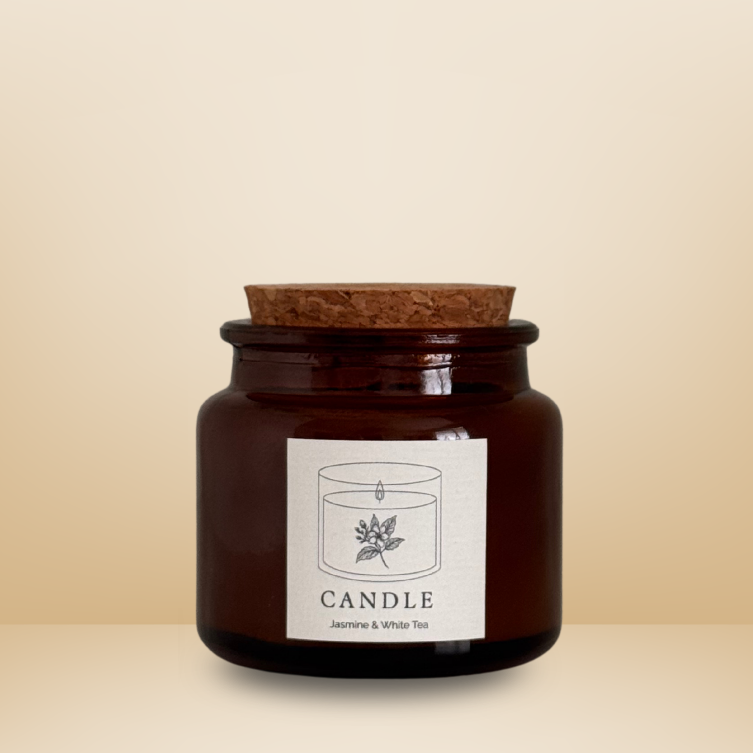 Duftkerze Jasmine & White Tea – Sojawachs – Essentials Candles – 180 ml & 65 ml