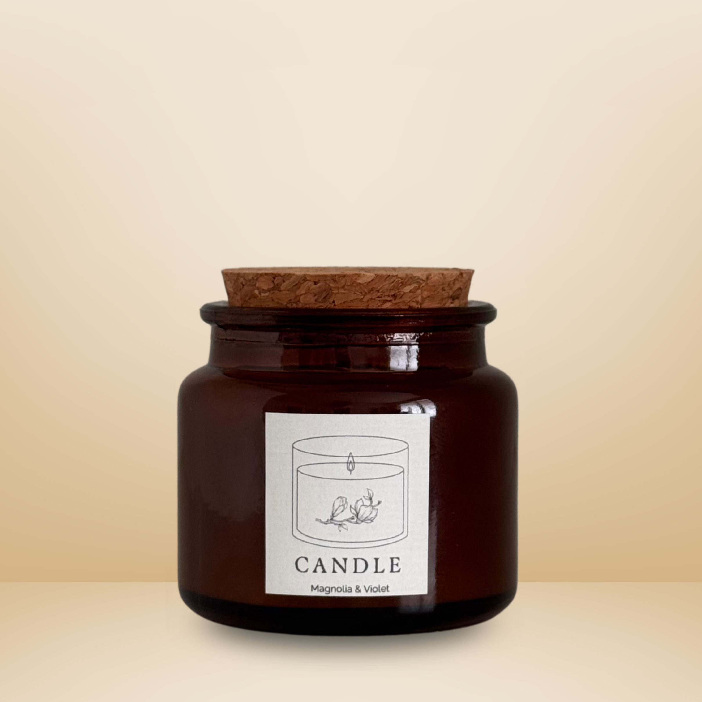 Duftkerze Magnolia & Violet – Sojawachs – Essentials Candles – 180 ml & 65 ml