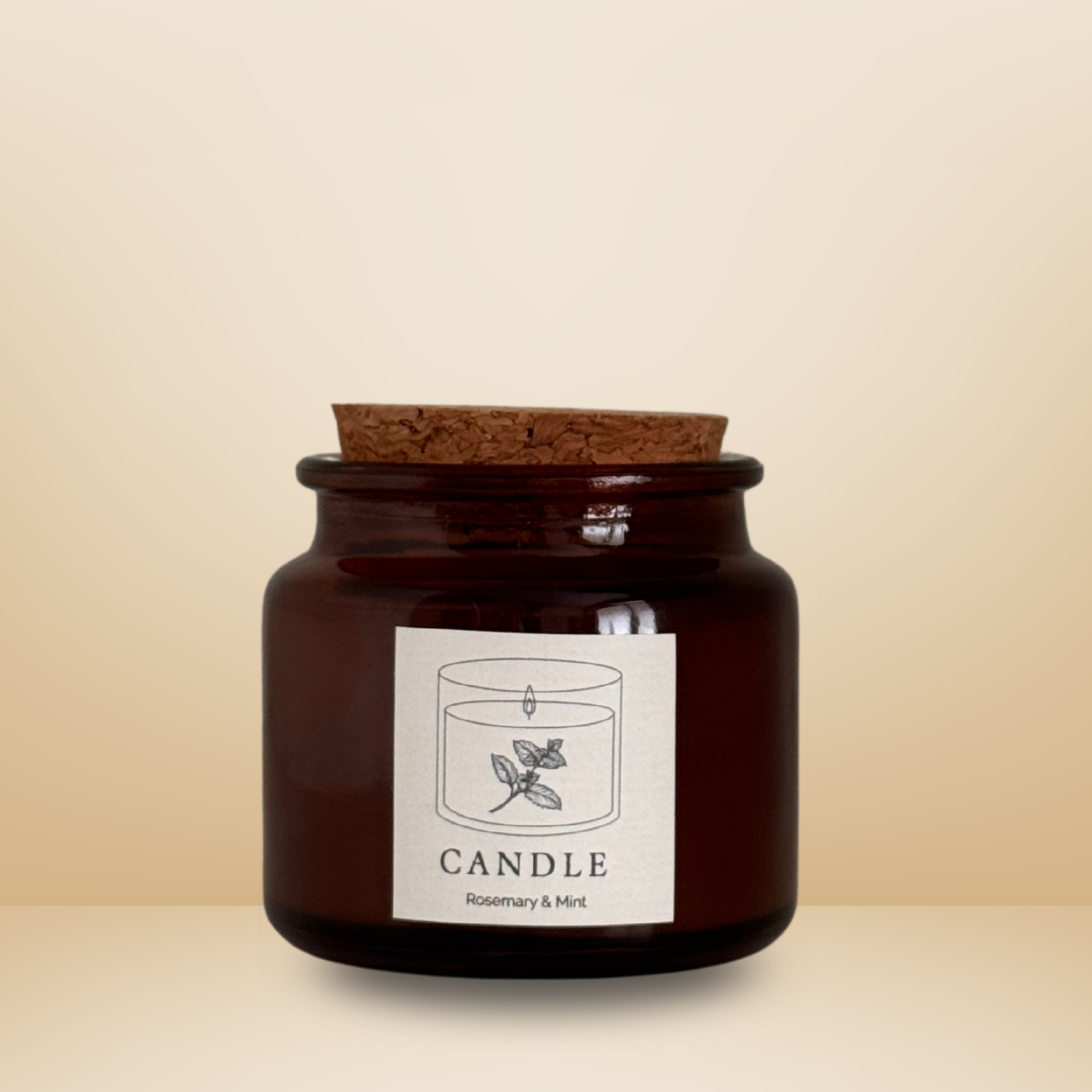 Duftkerze Rosemary & Mint – Sojawachs – Essentials Candles – 180 ml & 65 ml