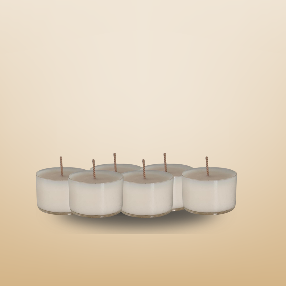 Teelichter aus Sojawachs | Duftfrei, vegan, handgegossen - Essentials Candles 6er Set